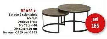 Brass set van 2 salontafels