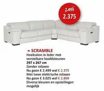 Weba Scramble hoeksalon in leder aanbieding