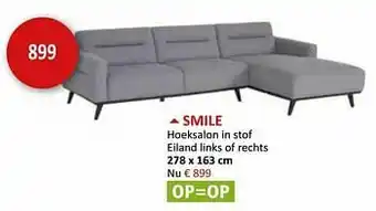 Smile hoeksalon in stof