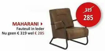 Weba Maharani fauteuil in leder aanbieding