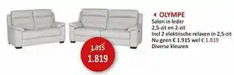 Weba Olympe salon in leder aanbieding