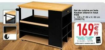 Cora Ilot de cuisine en bois keuken eiland in hout five aanbieding