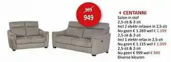Weba Centanni salon in stof aanbieding