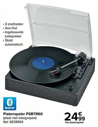 Carrefour Poss platenspeler psbtr60 aanbieding