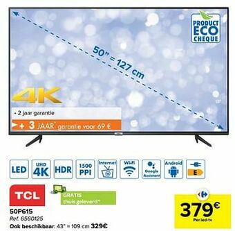 Carrefour Tcl 50p615 aanbieding