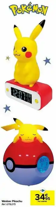 Carrefour Wekker pikachu aanbieding