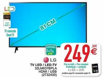 Cora Lg tv led - led-tv 32lm637bpla aanbieding