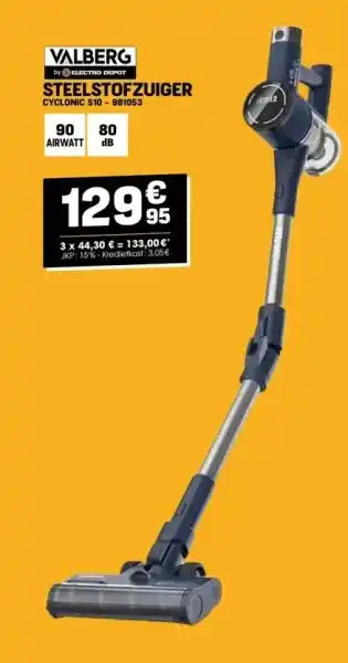Electro Depot STEELSTOFZUIGER aanbieding