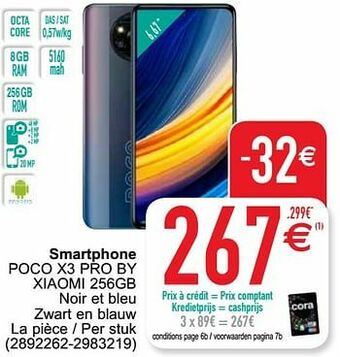 Cora Xiaomi smartphone poco x3 pro by xiaomi 256gb aanbieding