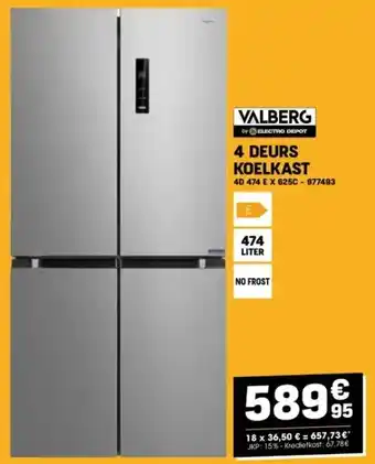 Electro Depot 4 DEURS KOELKAST aanbieding