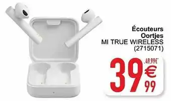 Écouteurs oortjes mi true wireless