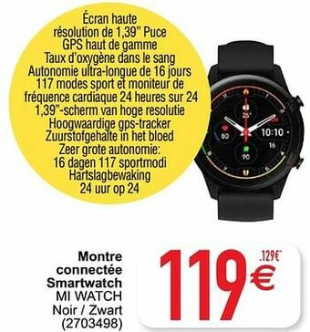 Cora Xiaomi montre connectée smartwatch mi watch aanbieding