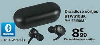 Carrefour Poss draadloze oortjes btws10bk aanbieding