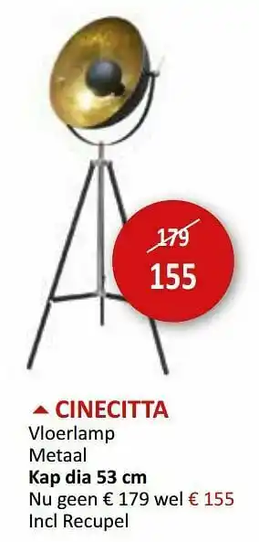 Weba Cinecitta vloerlamp aanbieding