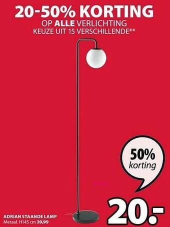 Jysk Adrian staande lamp aanbieding
