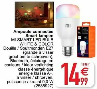 Cora Ampoule connectée smart lampen mi smart led bulb white + color aanbieding
