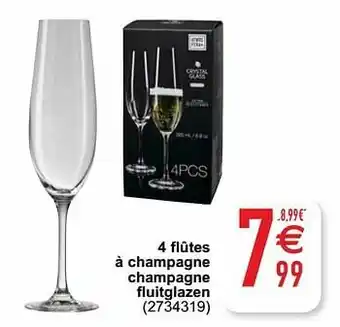 Cora 4 flûtes à champagne champagne fluitglazen aanbieding