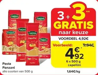 Carrefour Pasta Panzani aanbieding