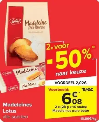 Carrefour Madeleines Lotus aanbieding