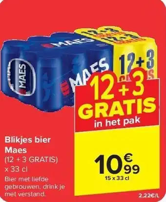 Carrefour Blikjes bier Maes aanbieding