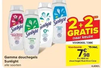 Carrefour Gamma douchegels Sunlight aanbieding