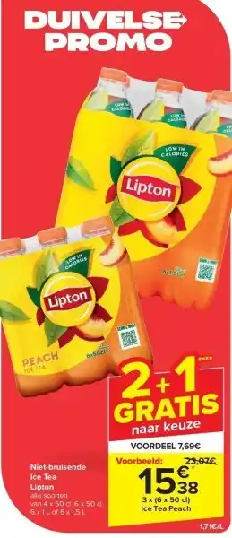 Carrefour Niet-bruisende Ice Tea Lipton aanbieding