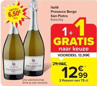 Carrefour Italië Prosecco Borgo San Pietro aanbieding