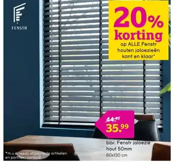 Leen Bakker Fenstr jaloezie hout 50mm aanbieding