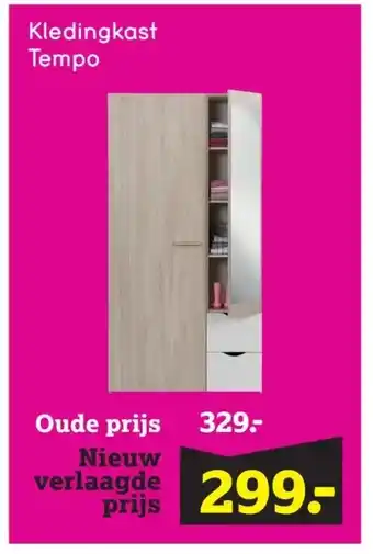 Leen Bakker Kledingkast Tempo aanbieding