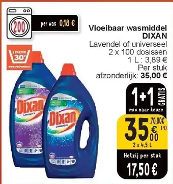 Cora Vloeibaar wasmiddel DIXAN aanbieding