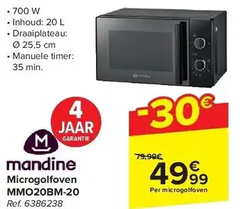 Carrefour Microgolfoven MMO20BM-20 aanbieding