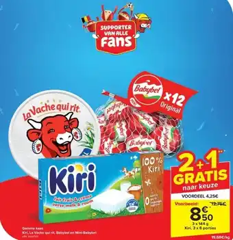 Gamma kaas Kiri, La Vache qui rit, Babybel en Mini-Babybel