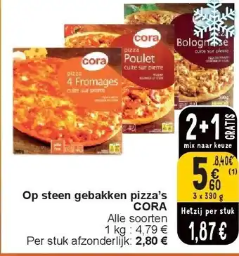 Cora Op steen gebakken pizza’s CORA aanbieding