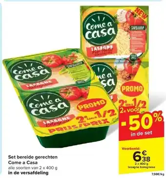 Carrefour Set bereide gerechten Come a Casa aanbieding