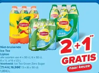 Carrefour Niet-bruisende Ice Tea Lipton aanbieding