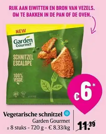 Delhaize Vegetarische schnitzel garden gourmet aanbieding