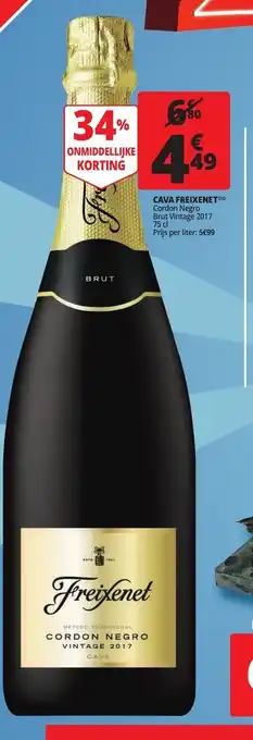 Auchan Cava Freixenet Cordon Negro 75cl aanbieding
