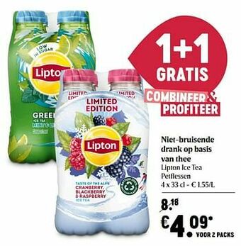 Delhaize Niet-bruisende drank op basis van thee lipton ice tea aanbieding