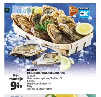 Auchan Oesters Filiere Responsable Auchan 12 stuks aanbieding