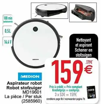 Cora Medion aspirateur robot robot stofzuiger md19601 aanbieding