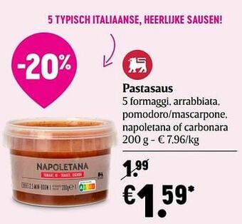 Delhaize Pastasaus aanbieding