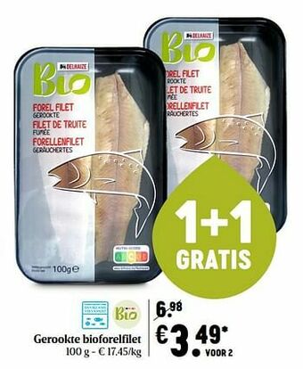 Delhaize Gerookte bioforelfilet aanbieding
