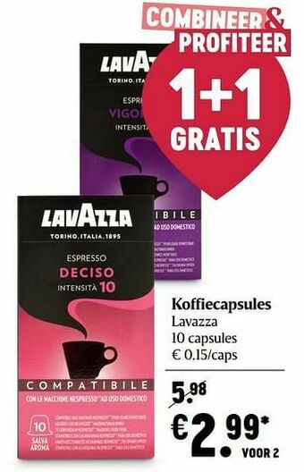 Delhaize Koffiecapsules lavazza aanbieding