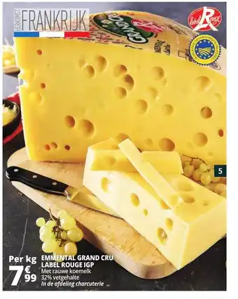 Auchan Emmental Grand CRU Label Rouge IGP per kg aanbieding
