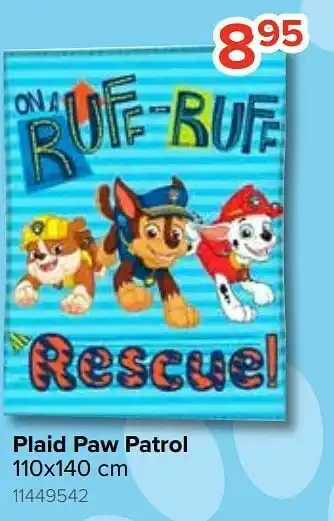 Euroshop Plaid paw patrol aanbieding