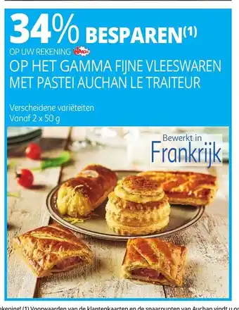 Op Het Gamma Fijne Vleeswaren Met Pastei Auchan Le Traiteur 2 x 50g