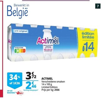 Auchan Actimel 14 x 100g aanbieding