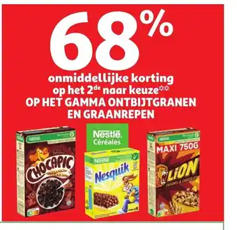 Auchan Onmiddellijke Korting Op Het 2de Naar Keuze Op Het Gamma Ontbijtgranen En Graanrepen aanbieding