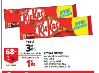 Auchan Kit Kat Nestle per 2 aanbieding