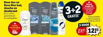 Kruidvat Dove deo en Dove Men bad, douche en deodorant aanbieding